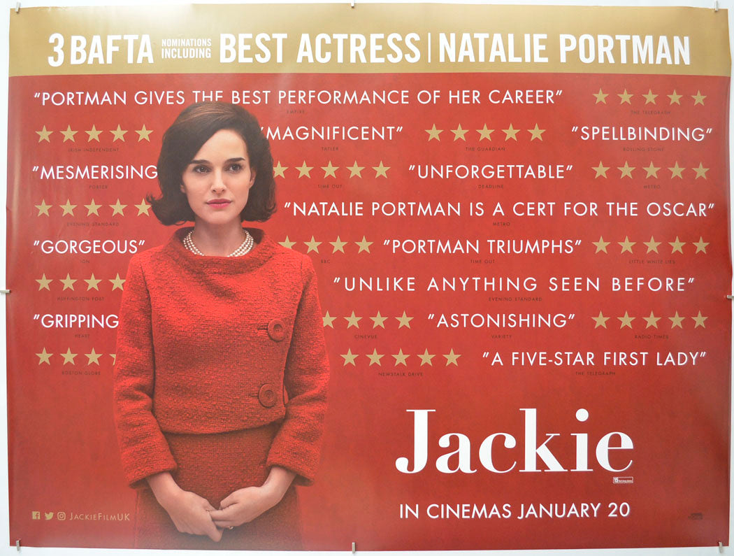 Jackie (Reviews Version ) Original Quad Poster - Film Poster - Movie Poster