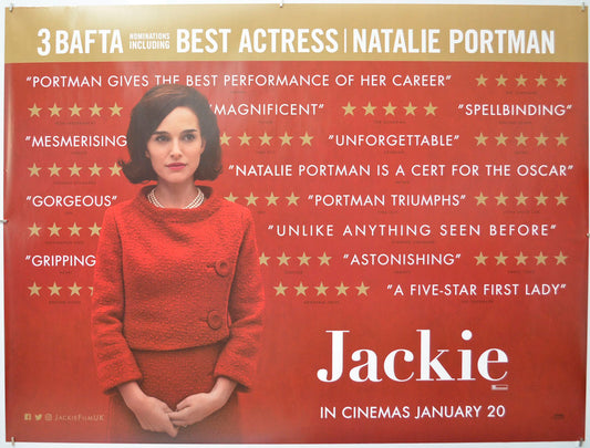 Jackie (Reviews Version) Original Quad Poster - Film Poster - Movie Poster