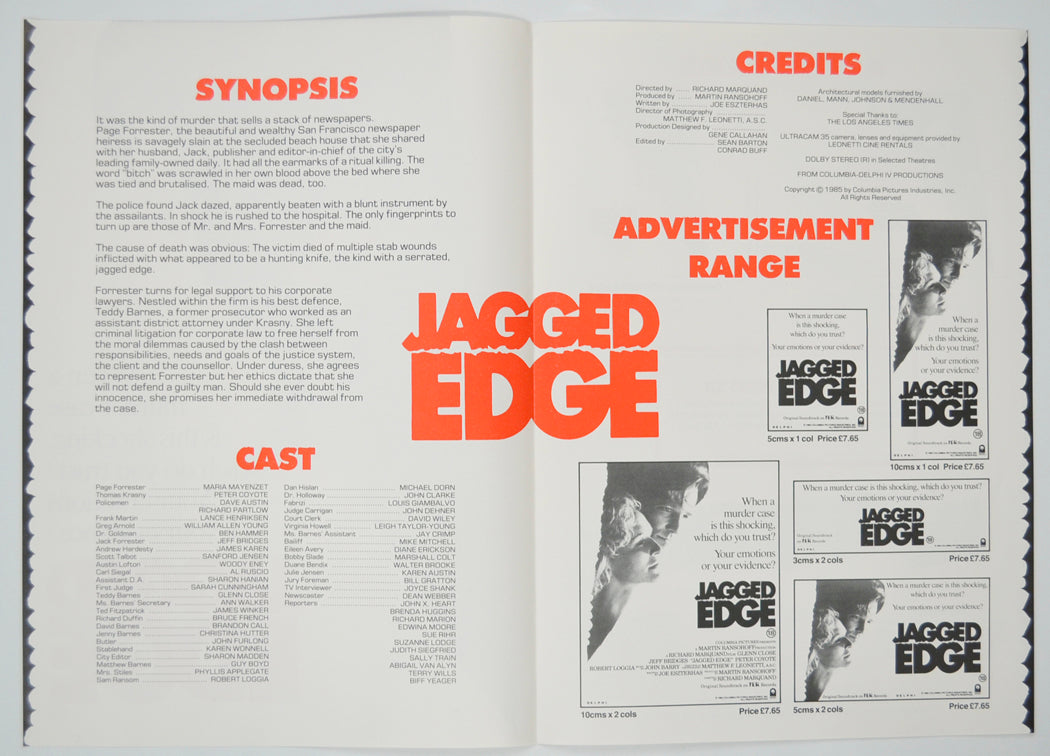 JAGGED EDGE Cinema Exhibitors Campaign Pressbook - INSIDE 