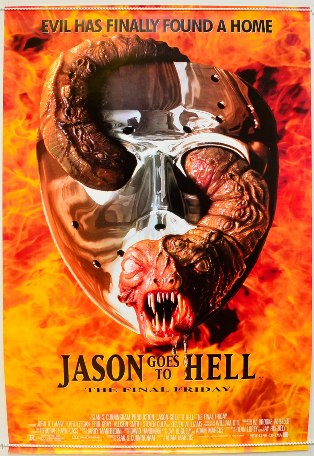 Jason Goes To Hell - The Final Friday   Original One Sheet Poster - Film Poster - Movie Poster  