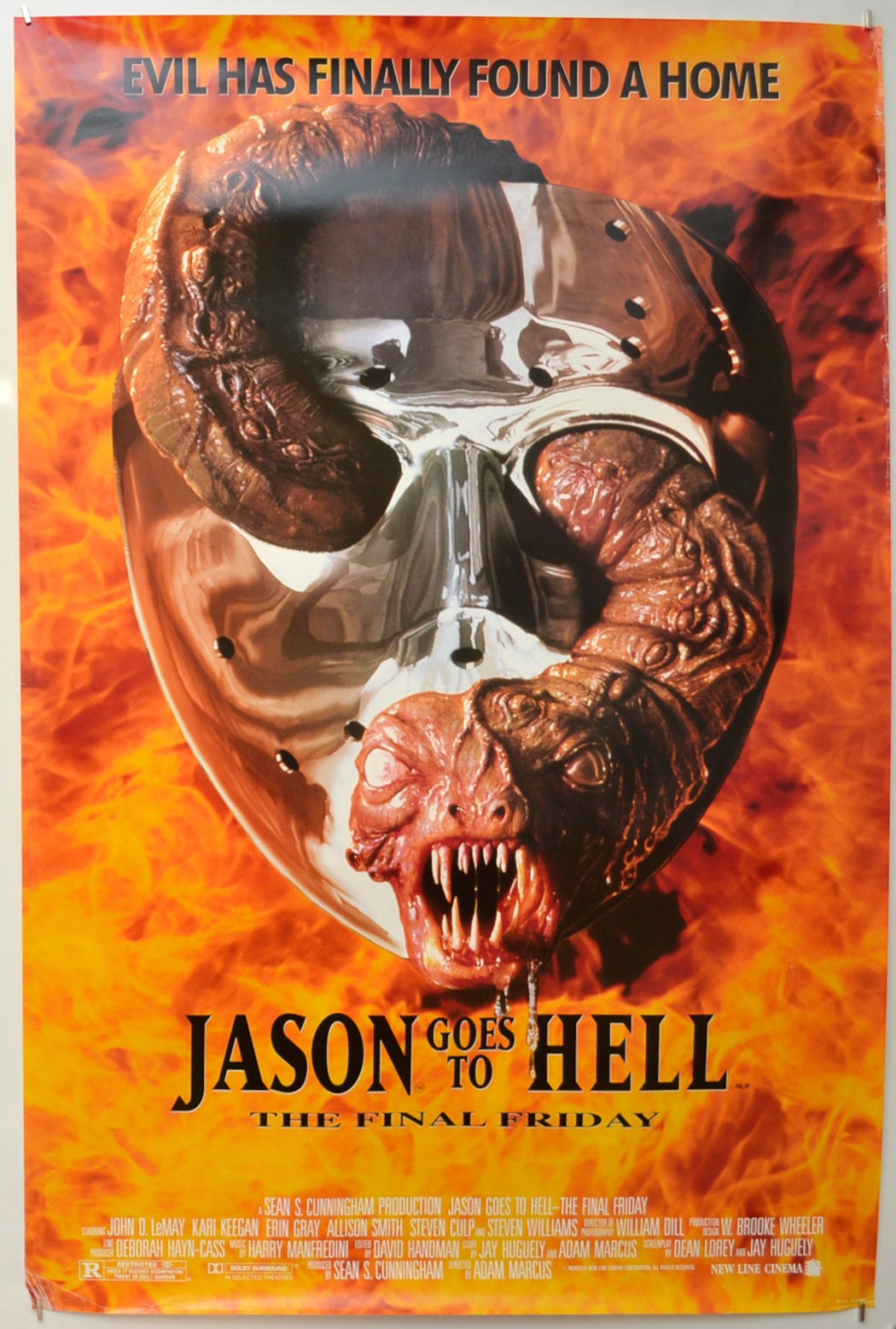 Jason Goes To Hell - The Final Friday  (a.k.a. Friday the 13th IX) </br>(a.k.a. Friday the 13th part 9) Original One Sheet Poster - Film Poster - Movie Poster  