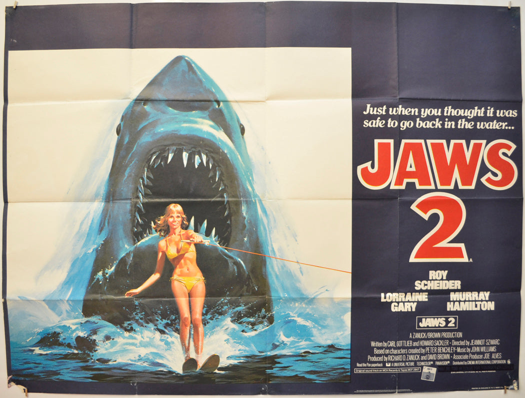 Jaws 2 Original Quad Poster - Film Poster - Movie Poster  