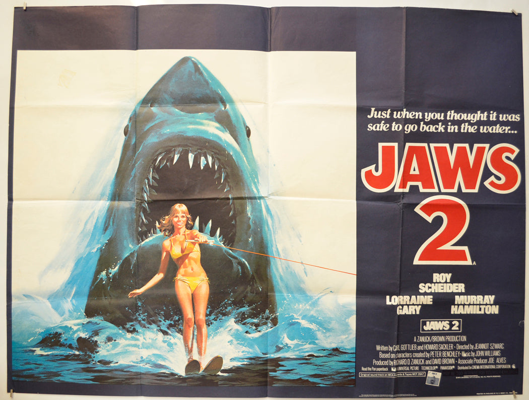 Jaws 2 Original Quad Poster - Film Poster - Movie Poster