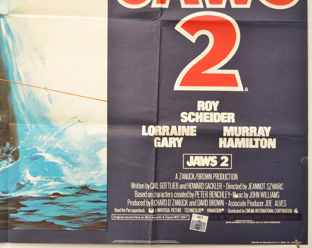 JAWS 2 (Bottom Right) Cinema Quad Movie Poster 