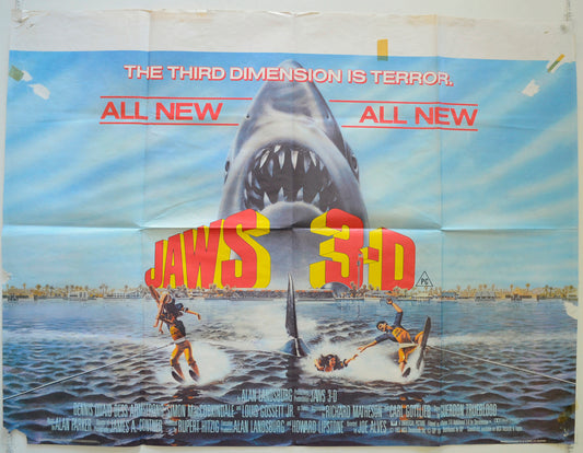 Jaws 3-D  Original British Quad Poster - Film Poster - Movie Poster 