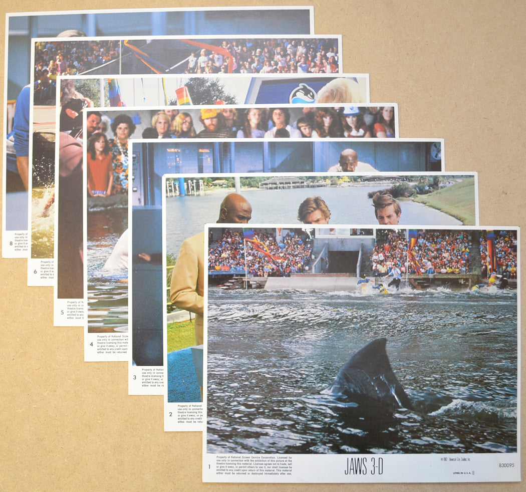 Jaws 3-D 7 Original Colour Front Of House Stills / 8x10 Lobby Cards