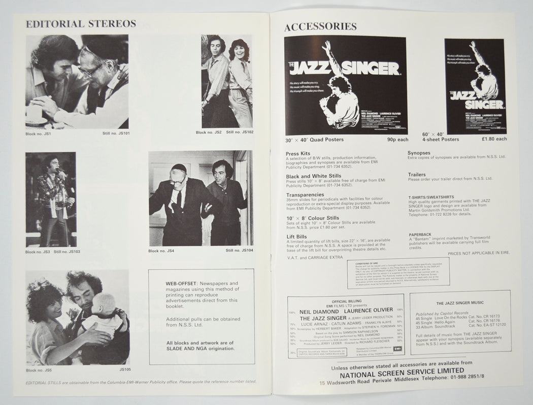 THE JAZZ SINGER Cinema Exhibitors Campaign Pressbook - INSIDE 