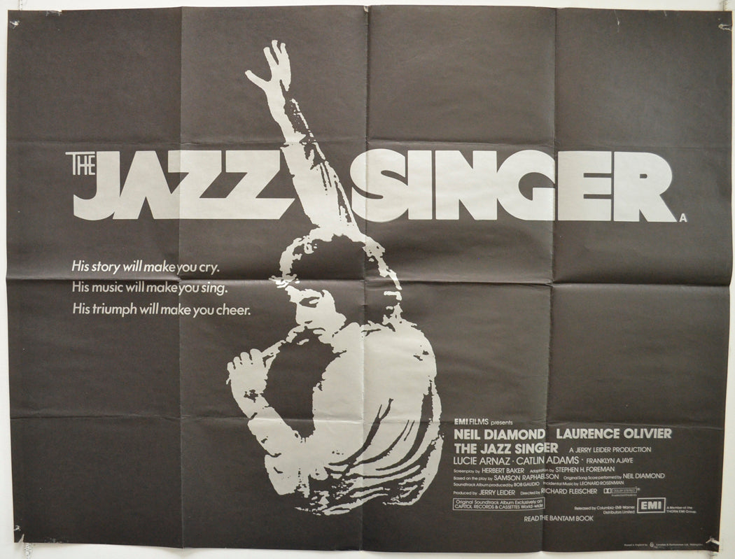 The Jazz Singer  Original British Quad Poster - Film Poster - Movie Poster 