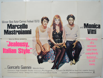 Jealousy Italian Style Original Quad Poster - Film Poster - Movie Poster