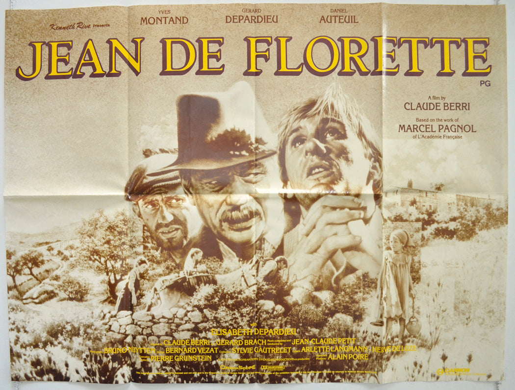 Jean De Flotette  Original British Quad Poster - Film Poster - Movie Poster 