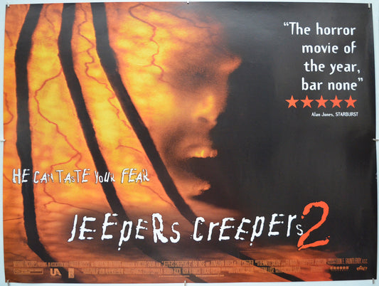 Jeepers Creepers 2  - Original Quad Poster - Film Poster - Movie Poster