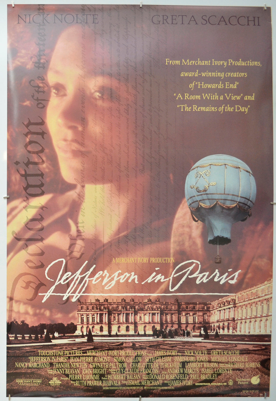 Jefferson In Paris Original One Sheet Poster - Film Poster - Movie Poster