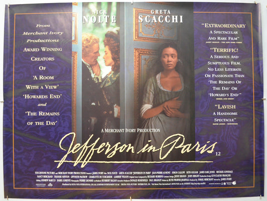 Jefferson In Paris Original Quad Poster - Film Poster - Movie Poster