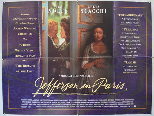 Jefferson In Paris - Original Quad Poster - Film Poster - Movie Poster