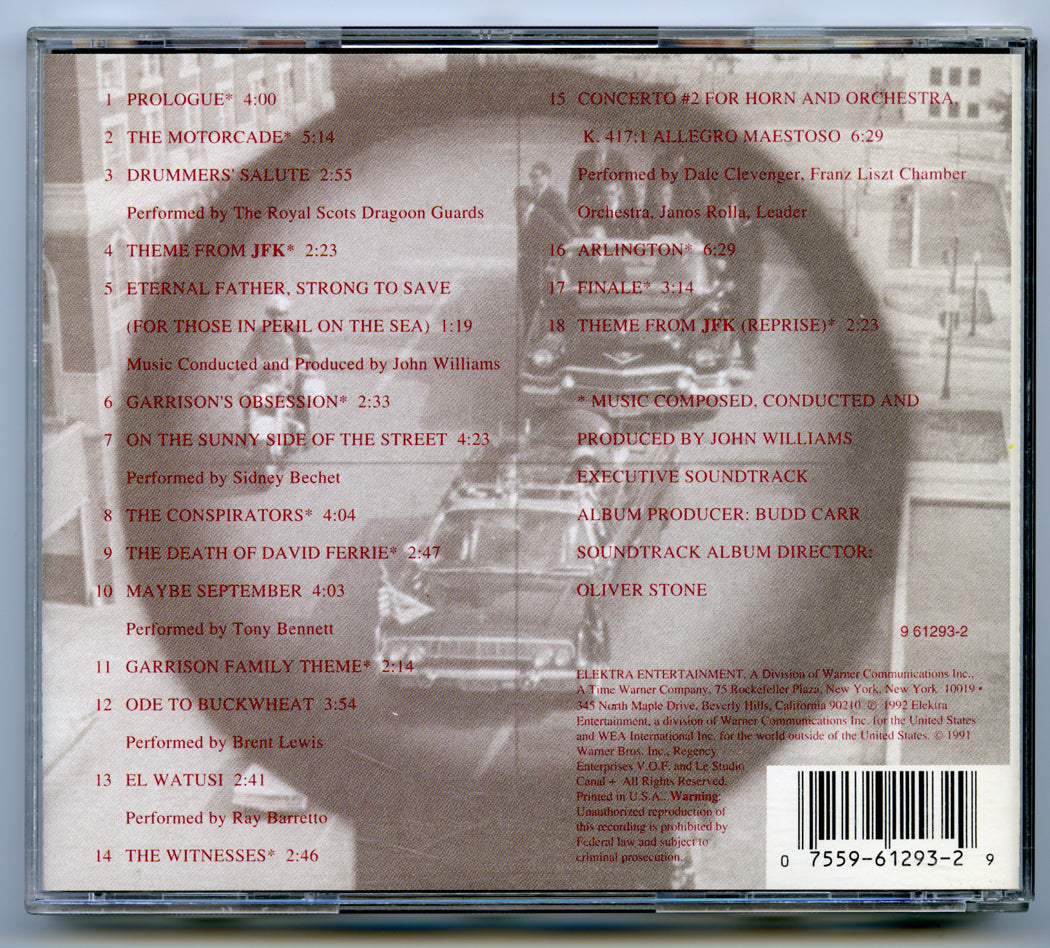 JFK Original CD Soundtrack (back) 