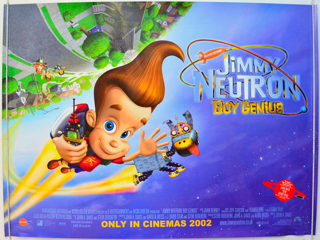 Jimmy Neutron : Boy Genius  (Teaser / Advance Version)   Original British Quad Poster - Film Poster - Movie Poster 