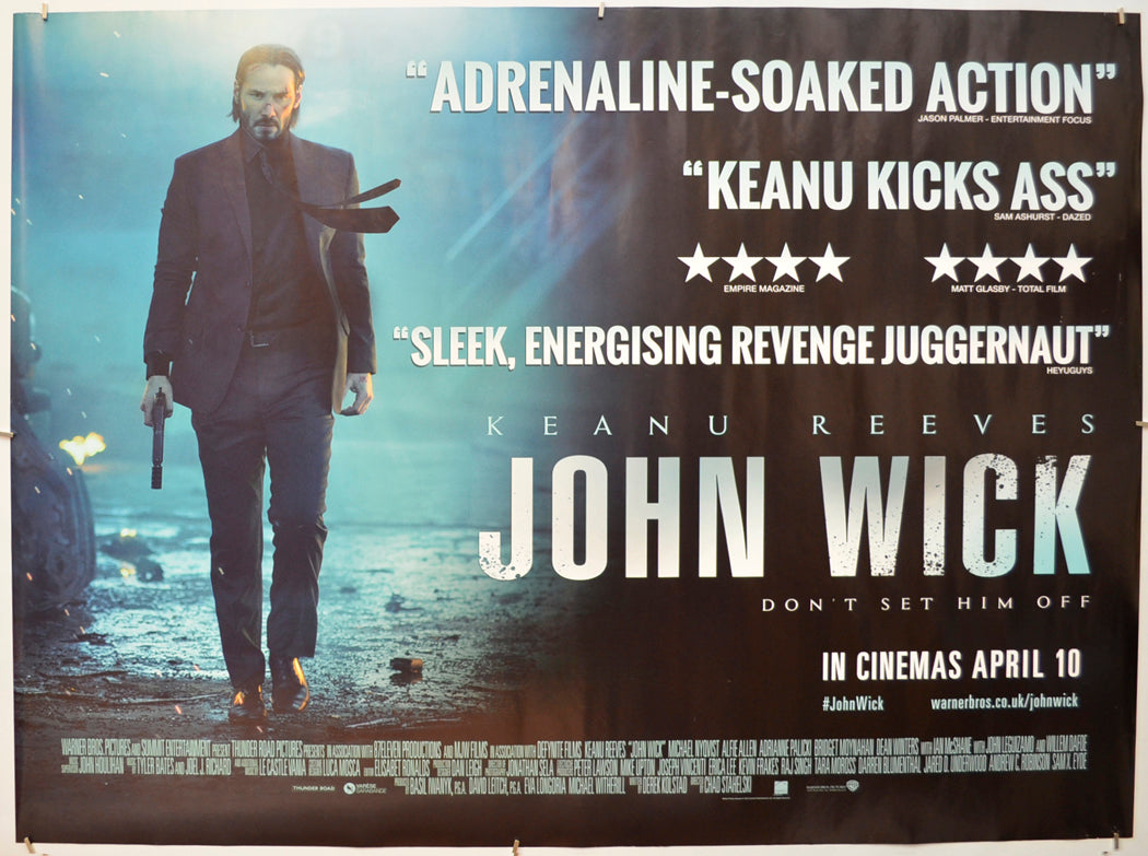 John Wick  (Reviews Version)   Original Quad Poster - Film Poster - Movie Poster