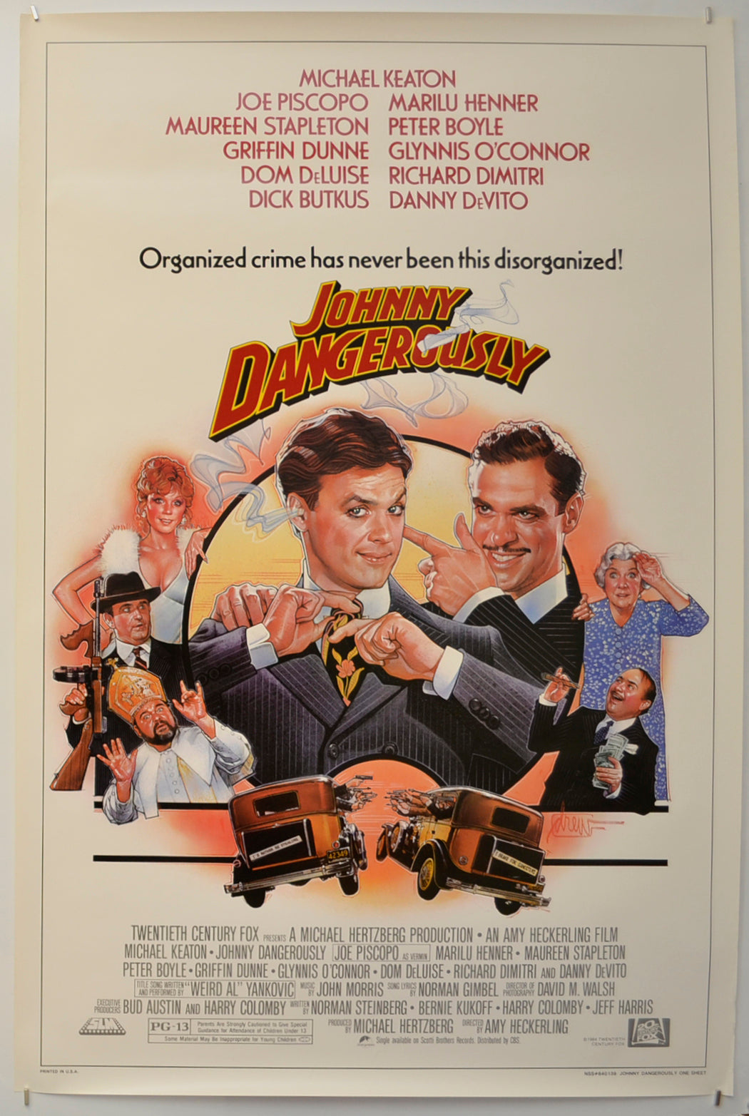 Johnny Dangerously Original One Sheet Poster - Film Poster - Movie Poster  