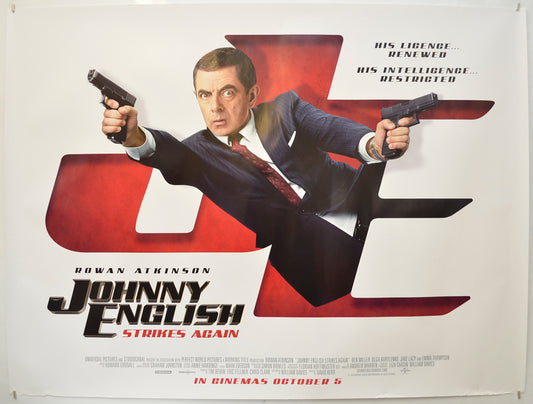 Johnny English Strikes Again Original Quad Poster - Film Poster - Movie Poster