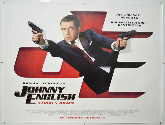 Johnny English Strikes Again - Original Quad Poster - Film Poster - Movie Poster