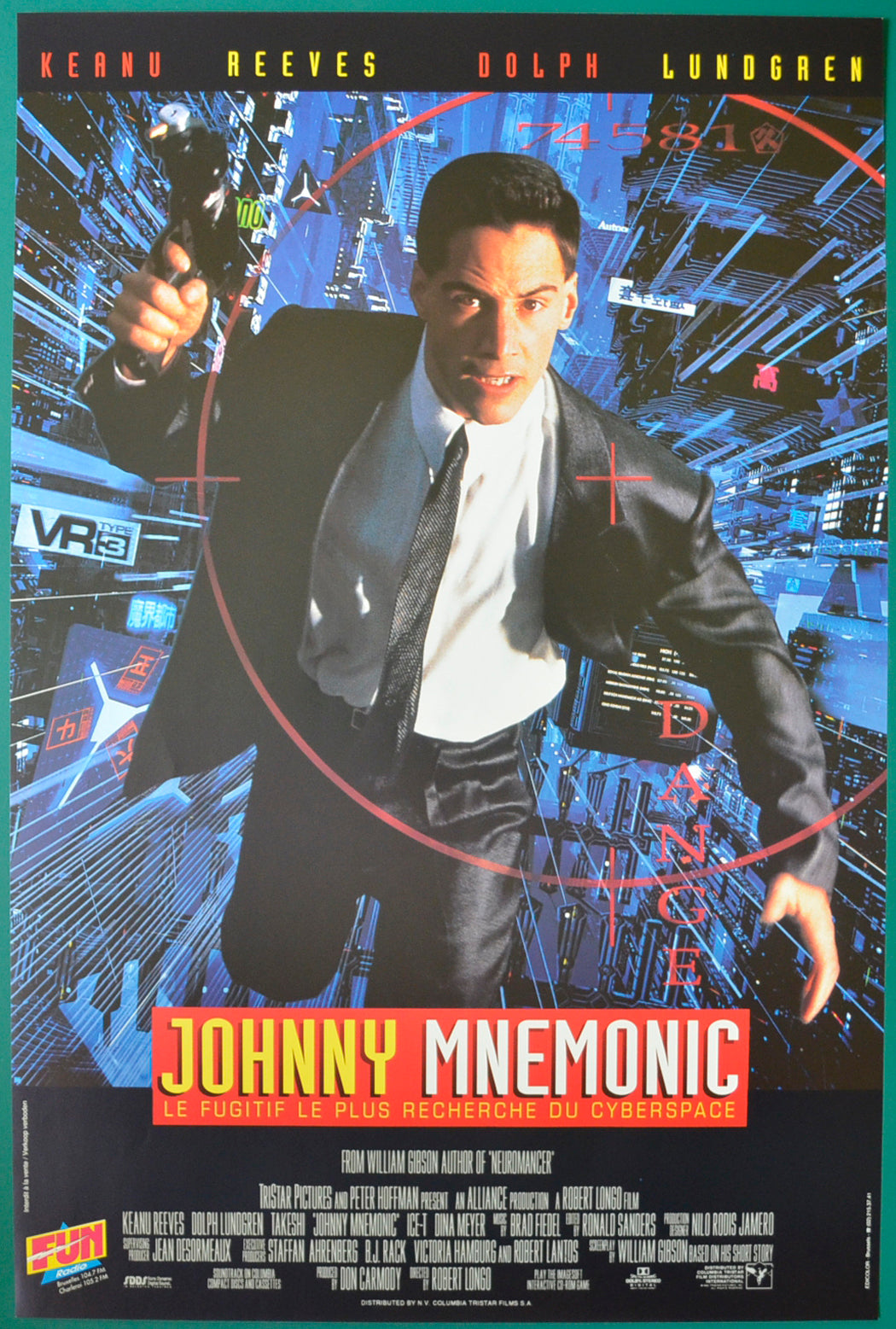 Johnny Mnemonic  Original Belgian Poster - Film Poster - Movie Poster