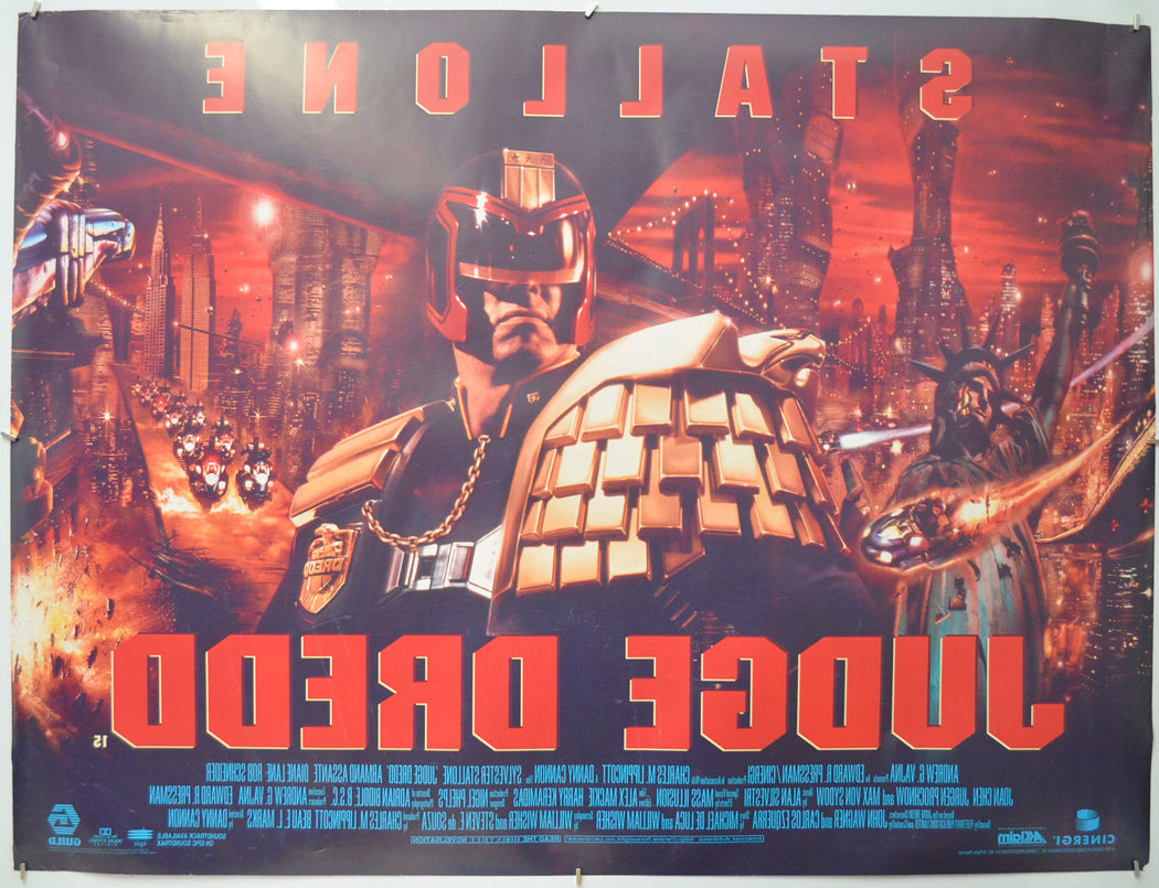 JUDGE DREDD (Back) Cinema Quad Movie Poster 