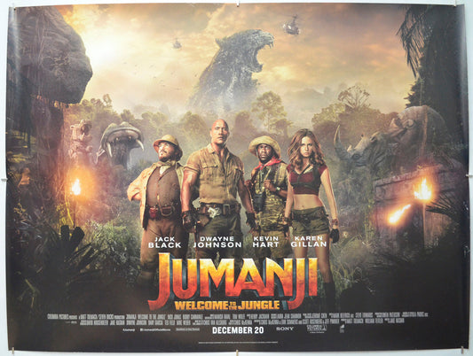 Jumanji: Welcome To The Jungle - Original Quad Poster - Film Poster - Movie Poster
