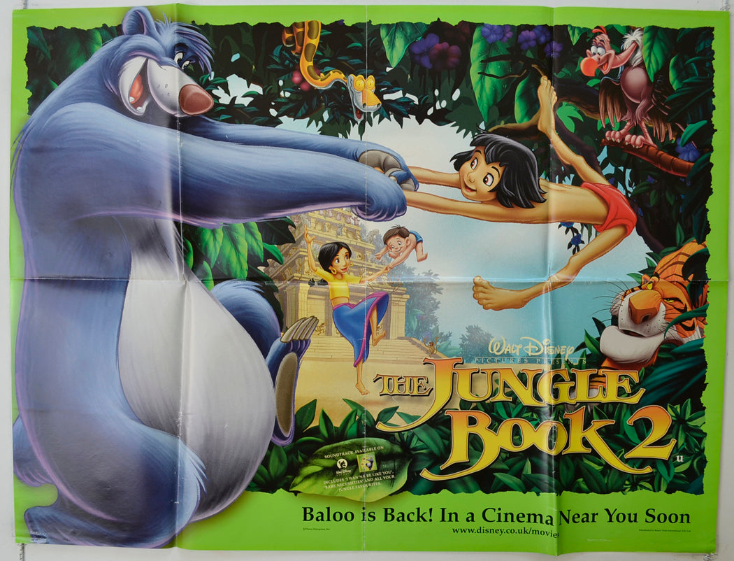 The Jungle Book 2   Original Quad Poster - Film Poster - Movie Poster 