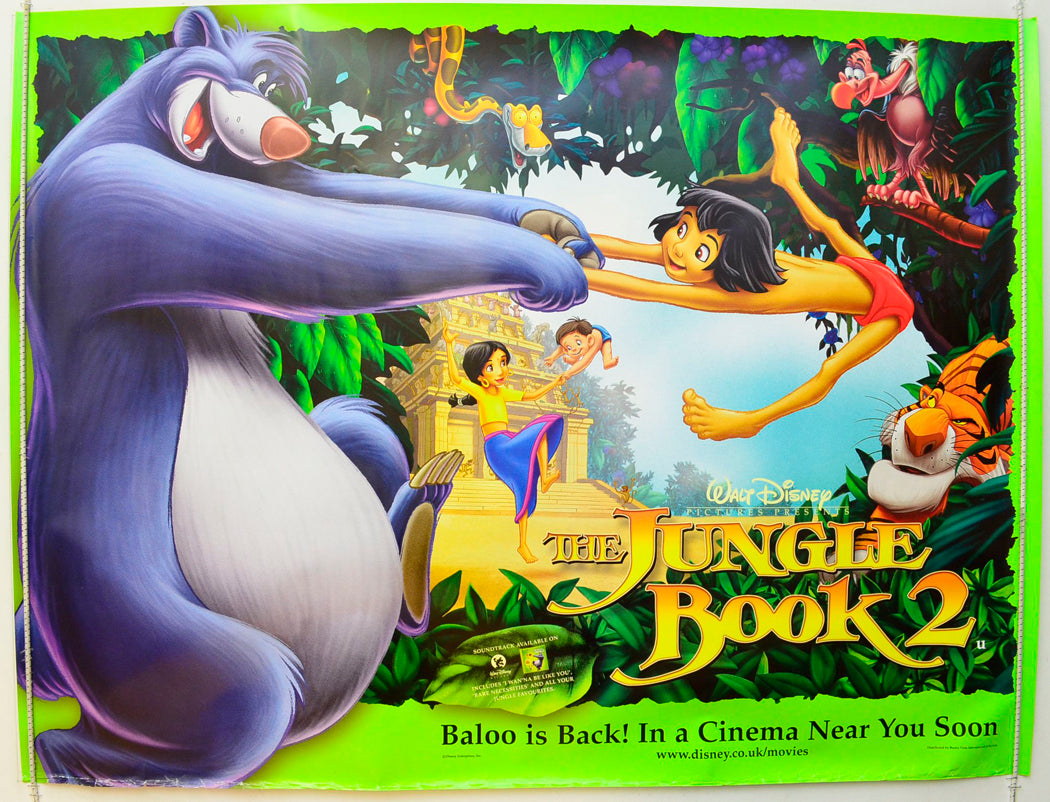 The Jungle Book 2   (Teaser / Advance Version) Original British Quad Poster - Film Poster - Movie Poster