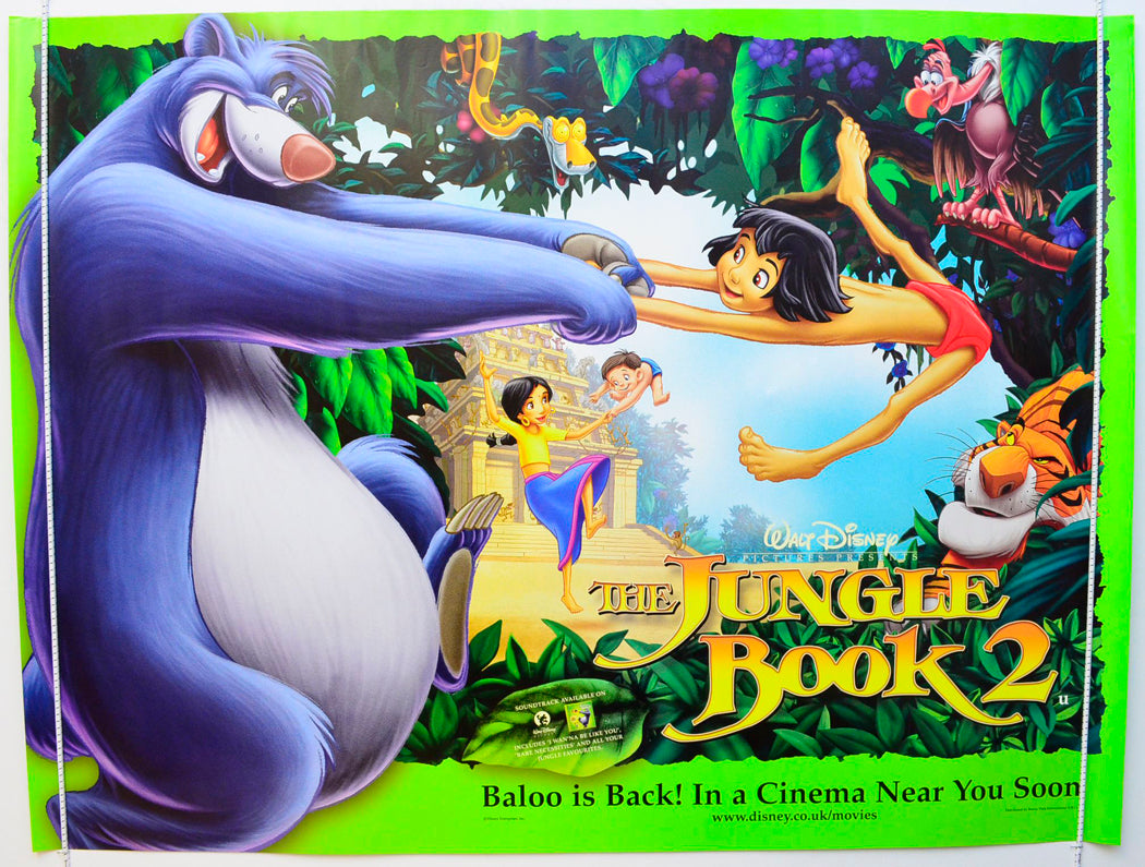 The Jungle Book 2  (Teaser / Advance Version)   Original British Quad Poster - Film Poster - Movie Poster 