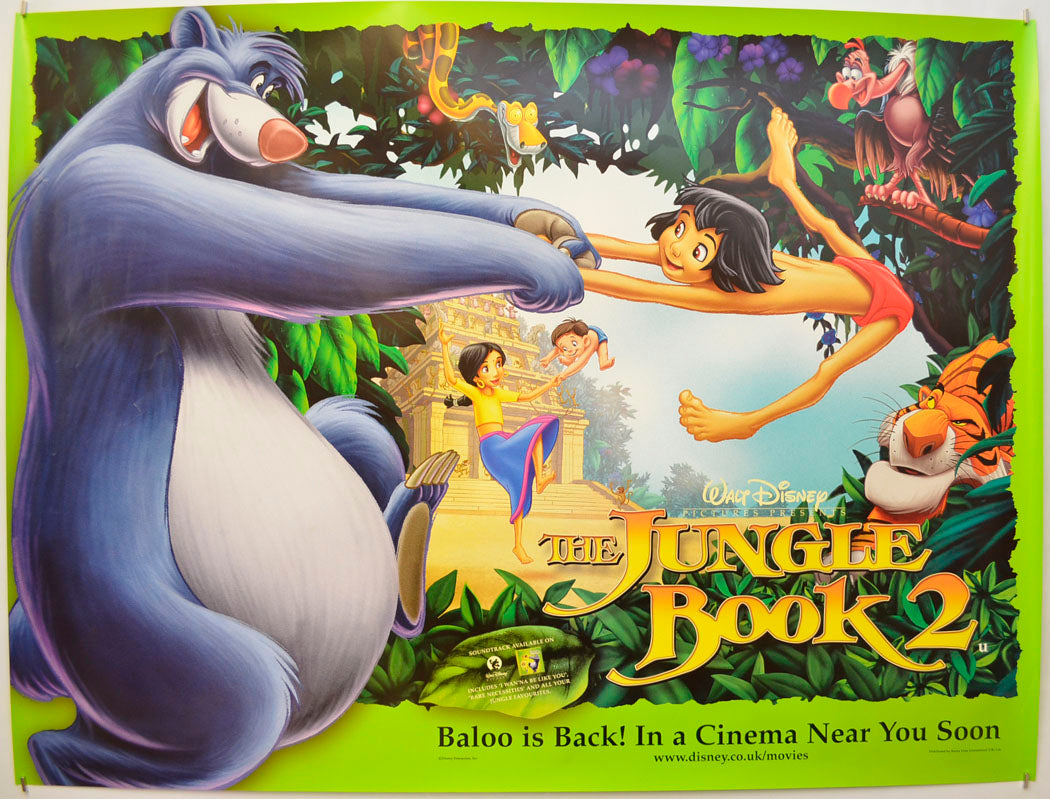 The Jungle Book 2 (Teaser / Advance Version) Original Quad Poster - Film Poster - Movie Poster