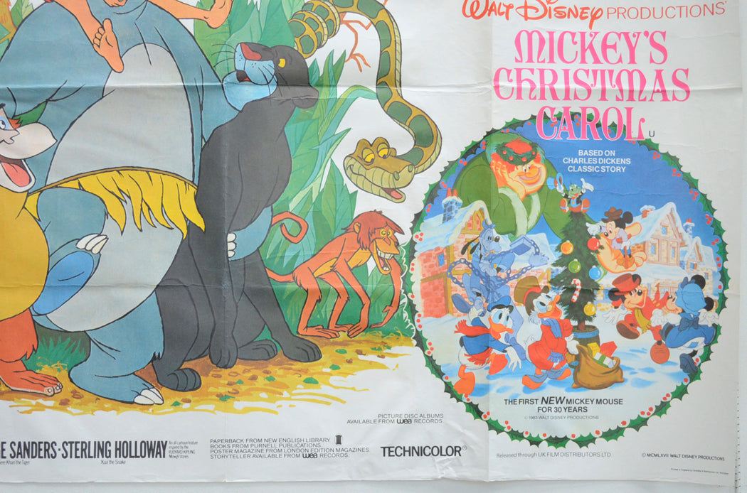 THE JUNGLE BOOK / MICKEY’S CHRISTMAS CAROL (Bottom Right) Cinema Quad Movie Poster 