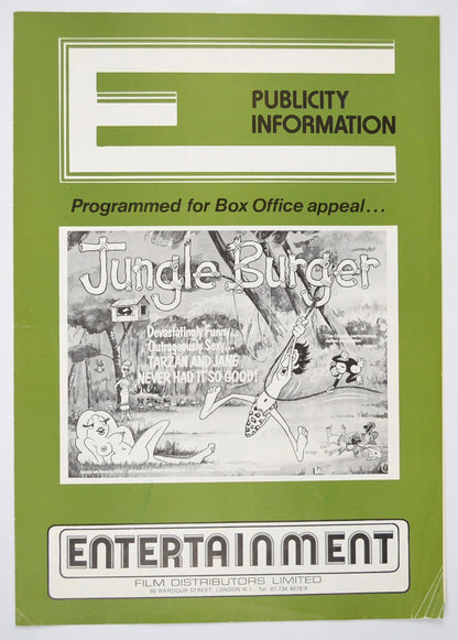 Jungle Burger Original 4 Page Cinema Exhibitors Campaign Pressbook (UK)