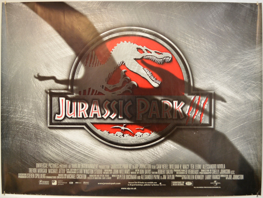 Jurassic Park III   Original Quad Poster - Film Poster - Movie Poster