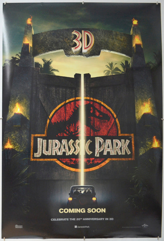Jurassic Park 3D - Original One Sheet Poster - Film Poster - Movie Poster 