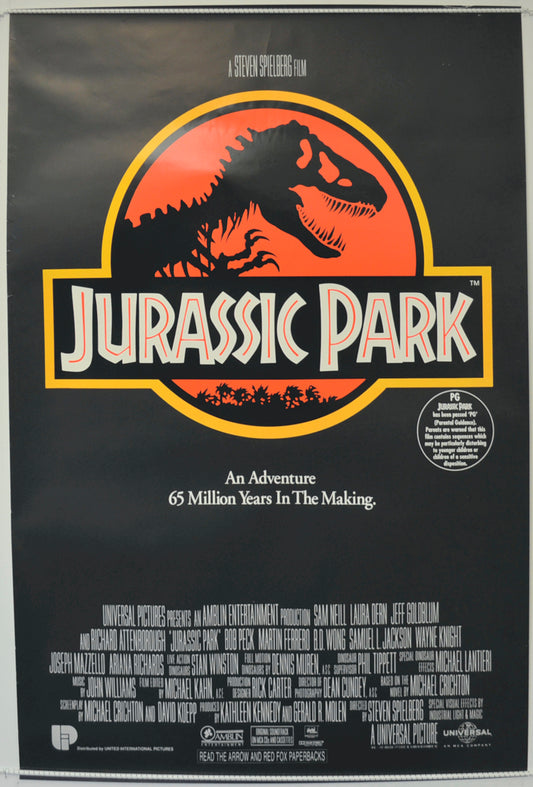 Jurassic Park  Original One Sheet Poster - Film Poster - Movie Poster 