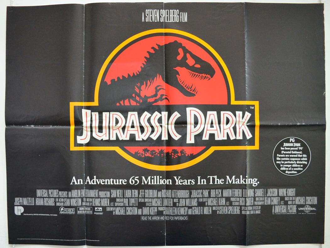 Jurassic Park  Original British Quad Poster - Film Poster - Movie Poster 