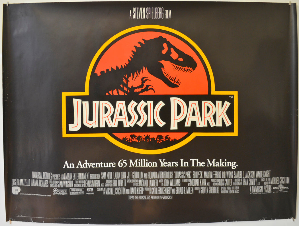 Jurassic Park  Original Quad Poster - Film Poster - Movie Poster