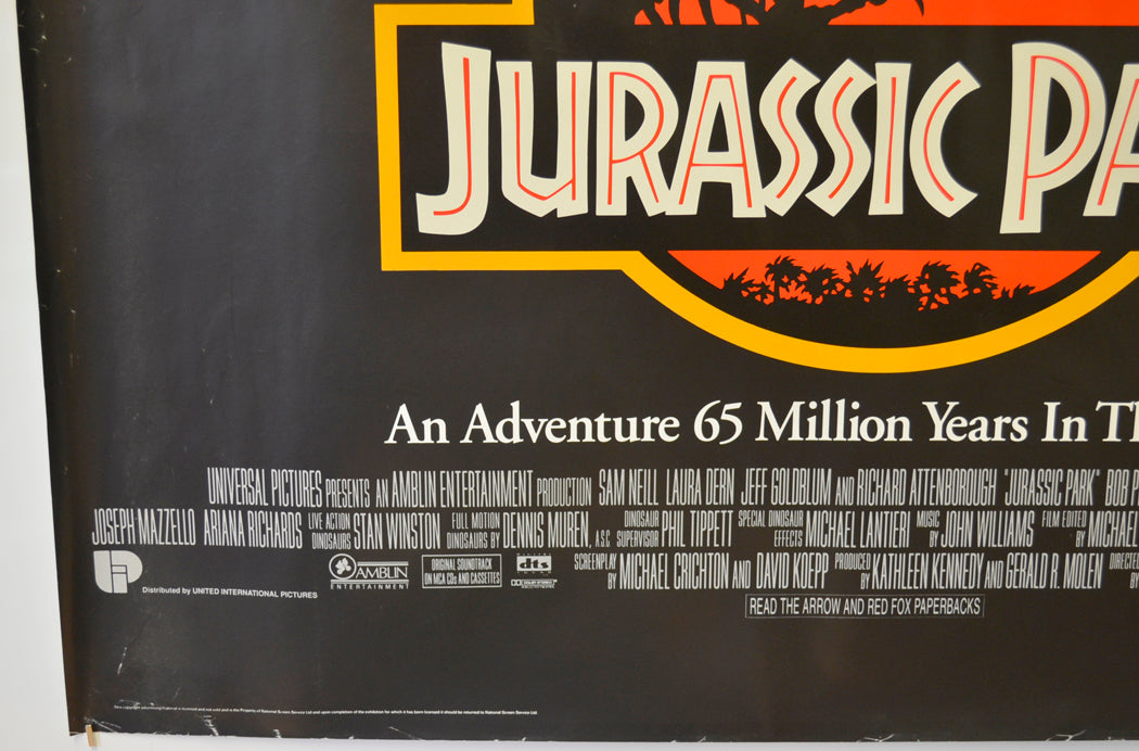 JURASSIC PARK (Bottom Left) Cinema Quad Movie Poster 