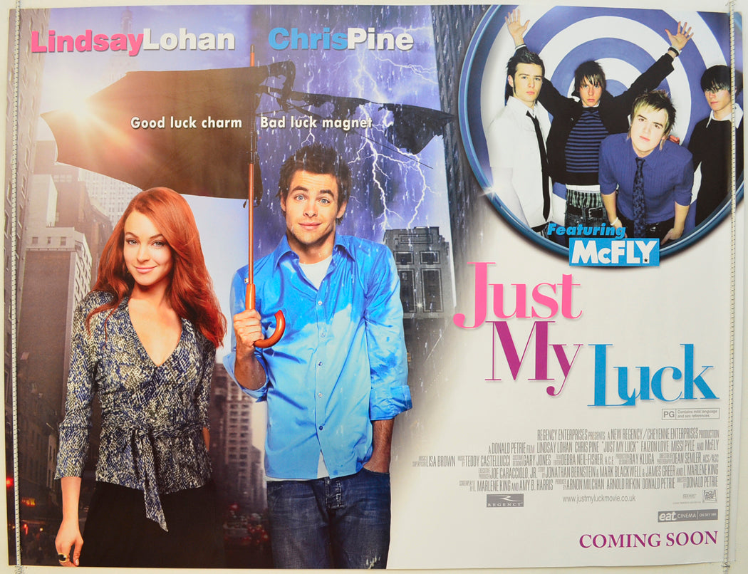 Just My Luck Original Quad Poster - Film Poster - Movie Poster  