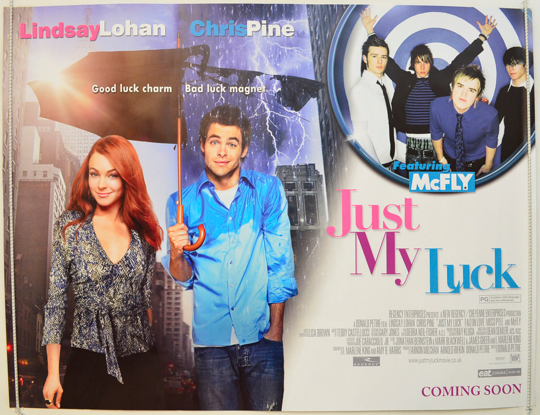 Just My Luck Original Quad Poster - Film Poster - Movie Poster  