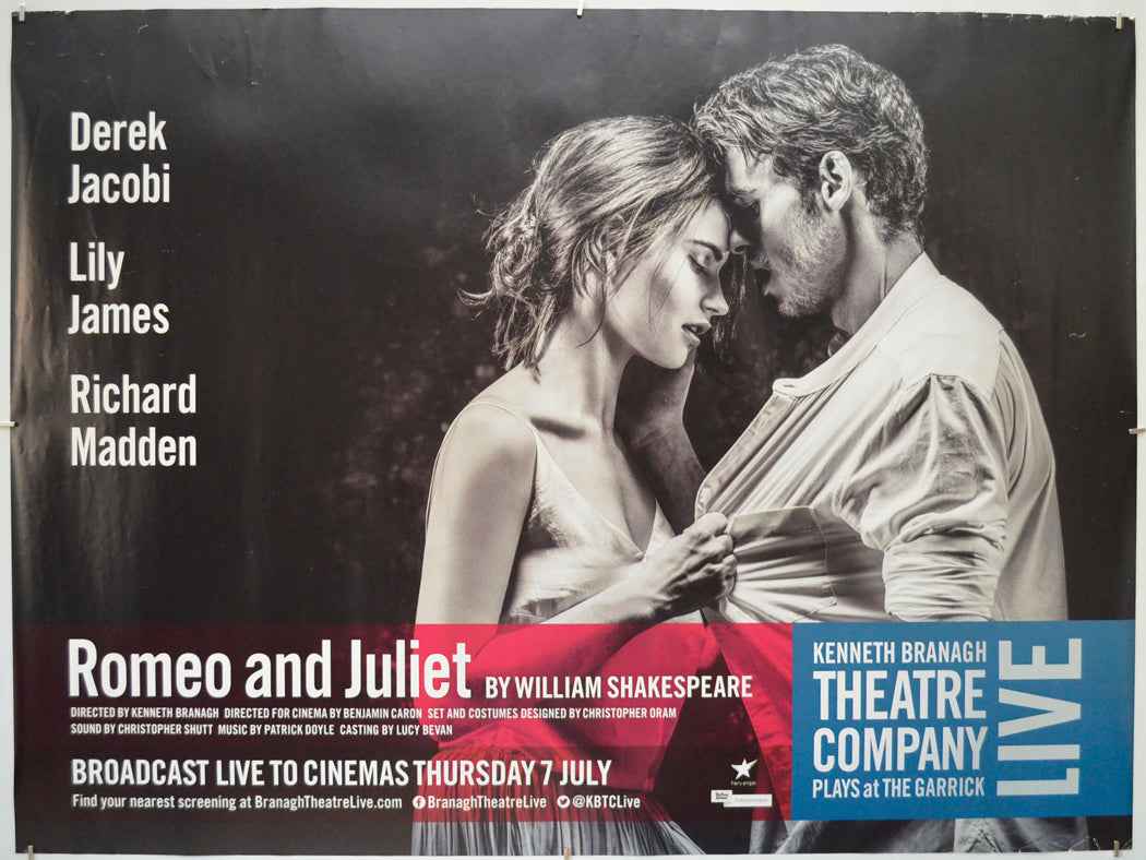 Kenneth Branagh Live: Romeo And Juliet - Original Quad Poster - Film Poster - Movie Poster