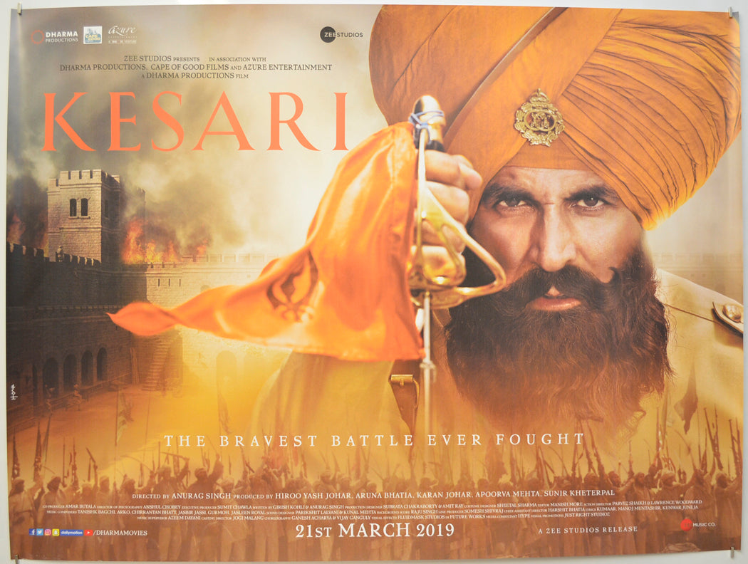 Kesari Original Quad Poster - Film Poster - Movie Poster