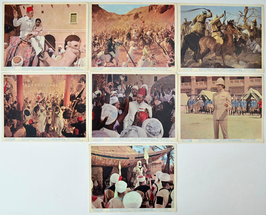 Khartoum 7 Original Colour Front Of House Stills / 8x10 Lobby Cards