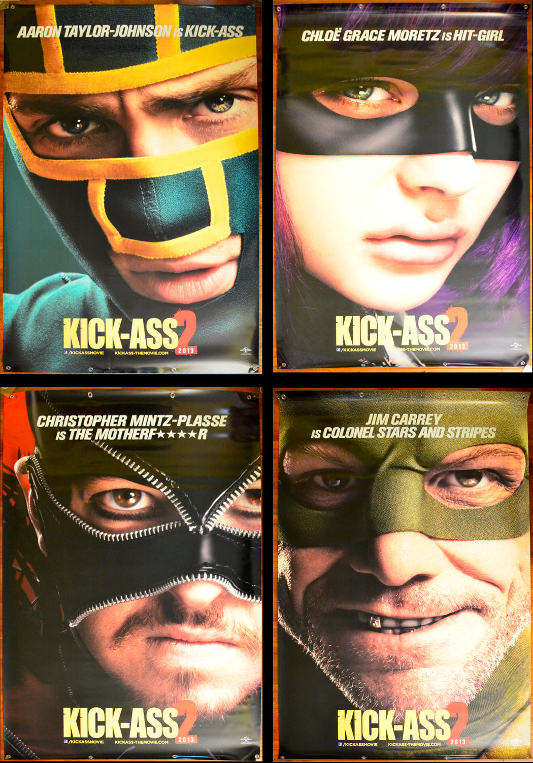 Kick-Ass 2  (Set of FOUR Vinyl Banners)  Original Cinema Banner - Film Banner - Movie Banner - Vinyl Banner 