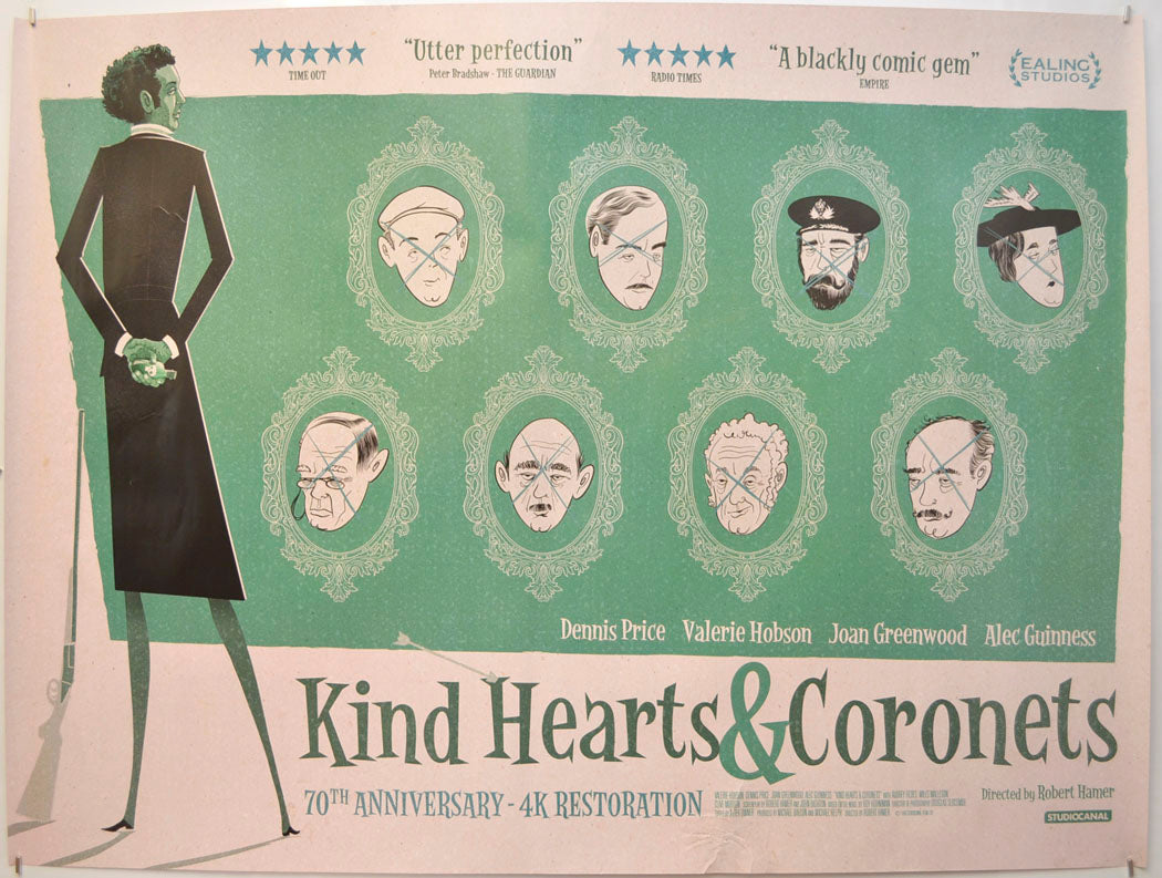 Kind Hearts And Coronets (70th Anniversary release) Original Quad Poster - Film Poster - Movie Poster