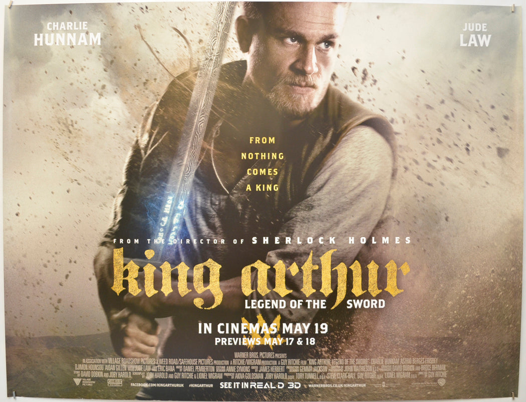 King Arthur: Legend Of The Sword  Original Quad Poster - Film Poster - Movie Poster