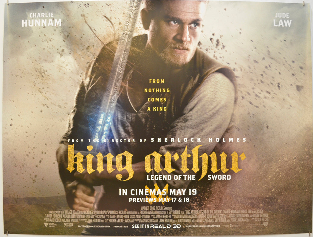 King Arthur: Legend Of The Sword  Original Quad Poster - Film Poster - Movie Poster