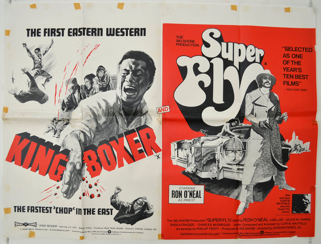 King Boxer / Super Fly  (Double Bill)  Original Quad Poster - Film Poster - Movie Poster 