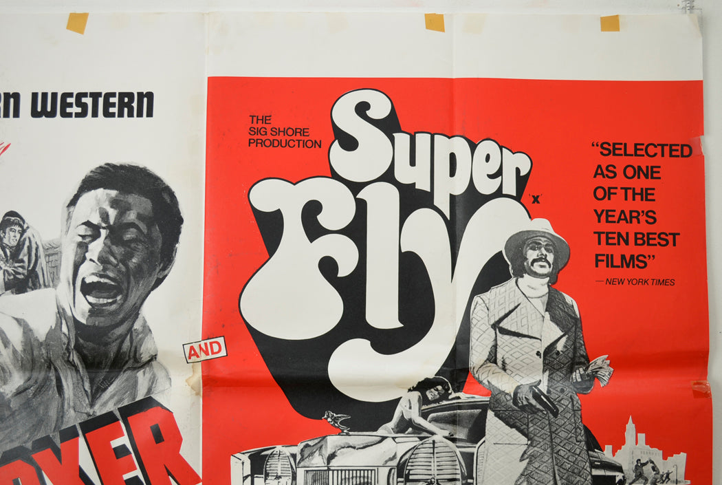 KING BOXER / SUPER FLY (Top Right) Cinema Quad Movie Poster 